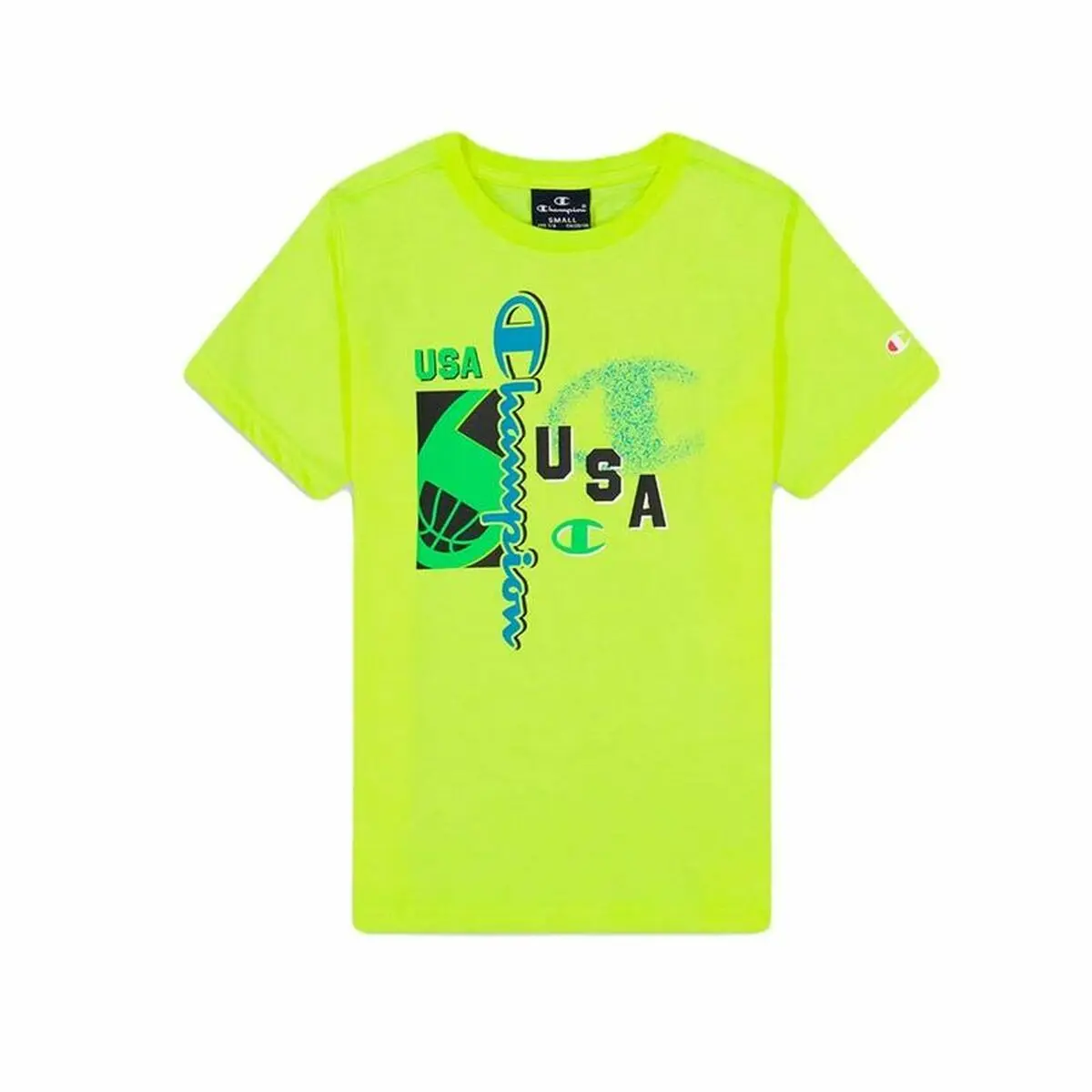 Maglia a Maniche Corte Uomo Champion Crewneck  Verde Chiaro