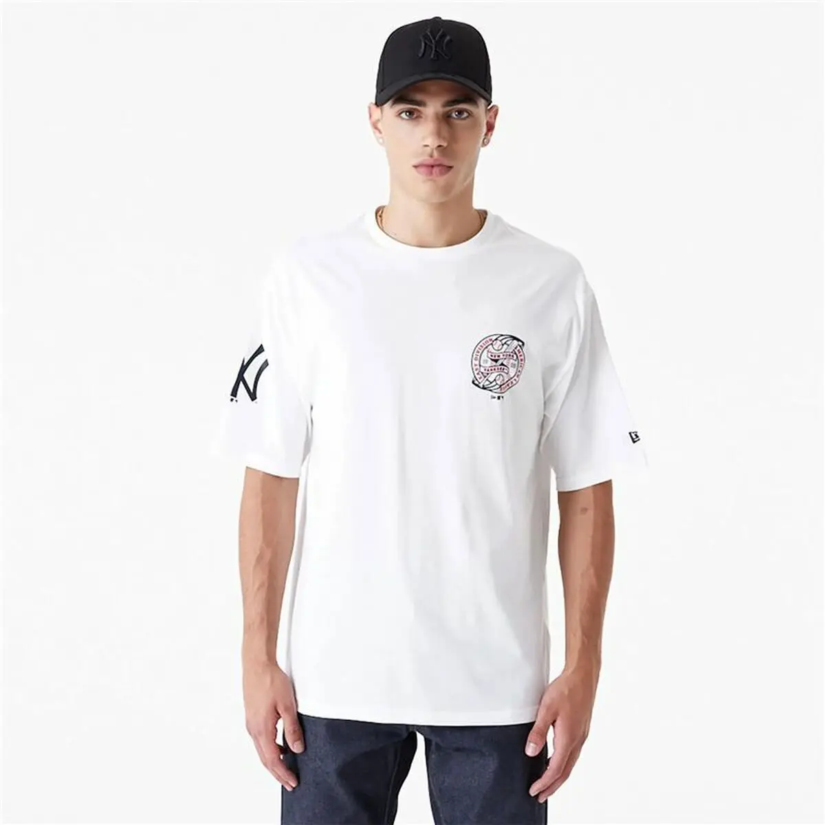 Maglia a Maniche Corte Uomo New Era Graphic New York Yankees Bianco