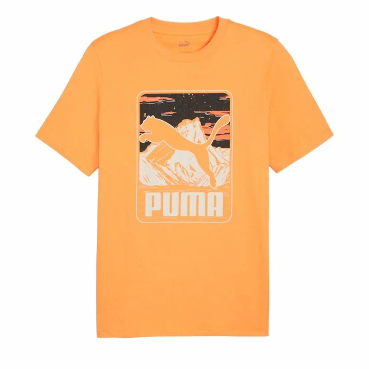 Maglia a Maniche Corte Uomo Puma Graphics Mountain e Clementine  Arancio