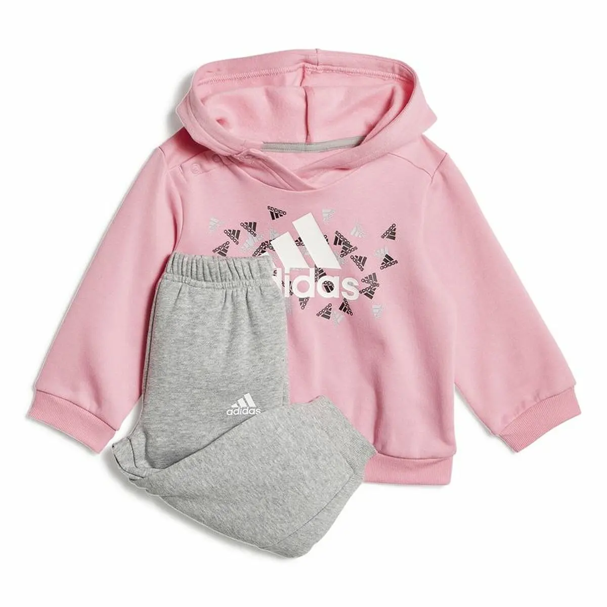 Tuta per Neonati Adidas Badge of Sport Rosa Grigio