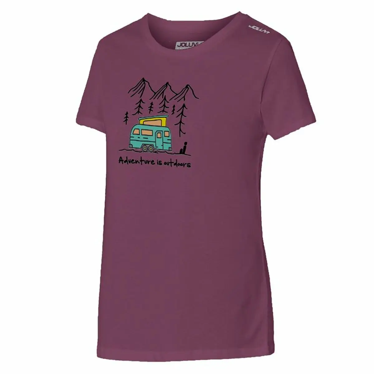 Maglia a Maniche Corte Donna Joluvi Adventure  Rosso Cremisi