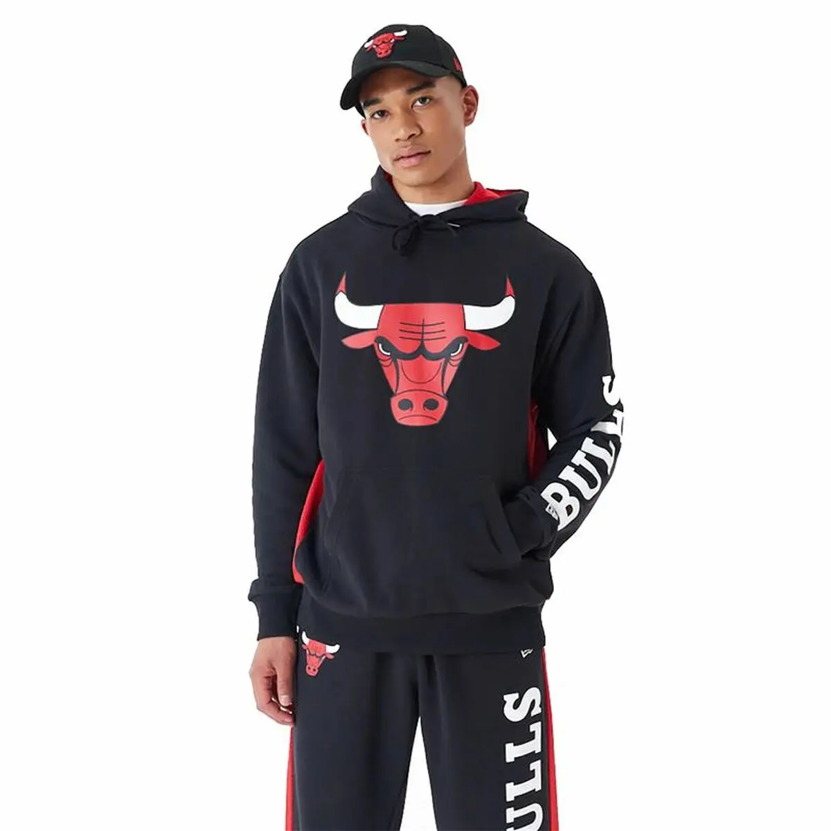 Felpa con Cappuccio Uomo New Era Chicago Bulls NBA Nero