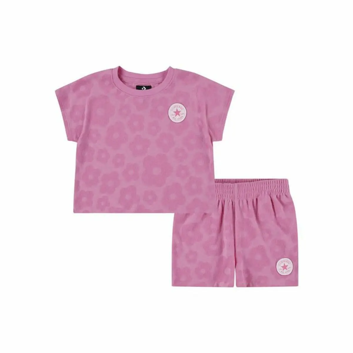 Completo Sportivo per Bambini Converse Floral Jacquard Rosa scuro