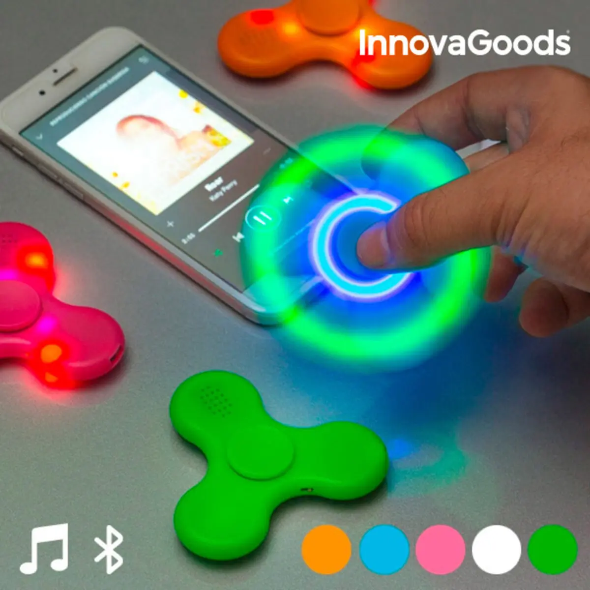 Spinner LED con Altoparlanti e Bluetooth InnovaGoods