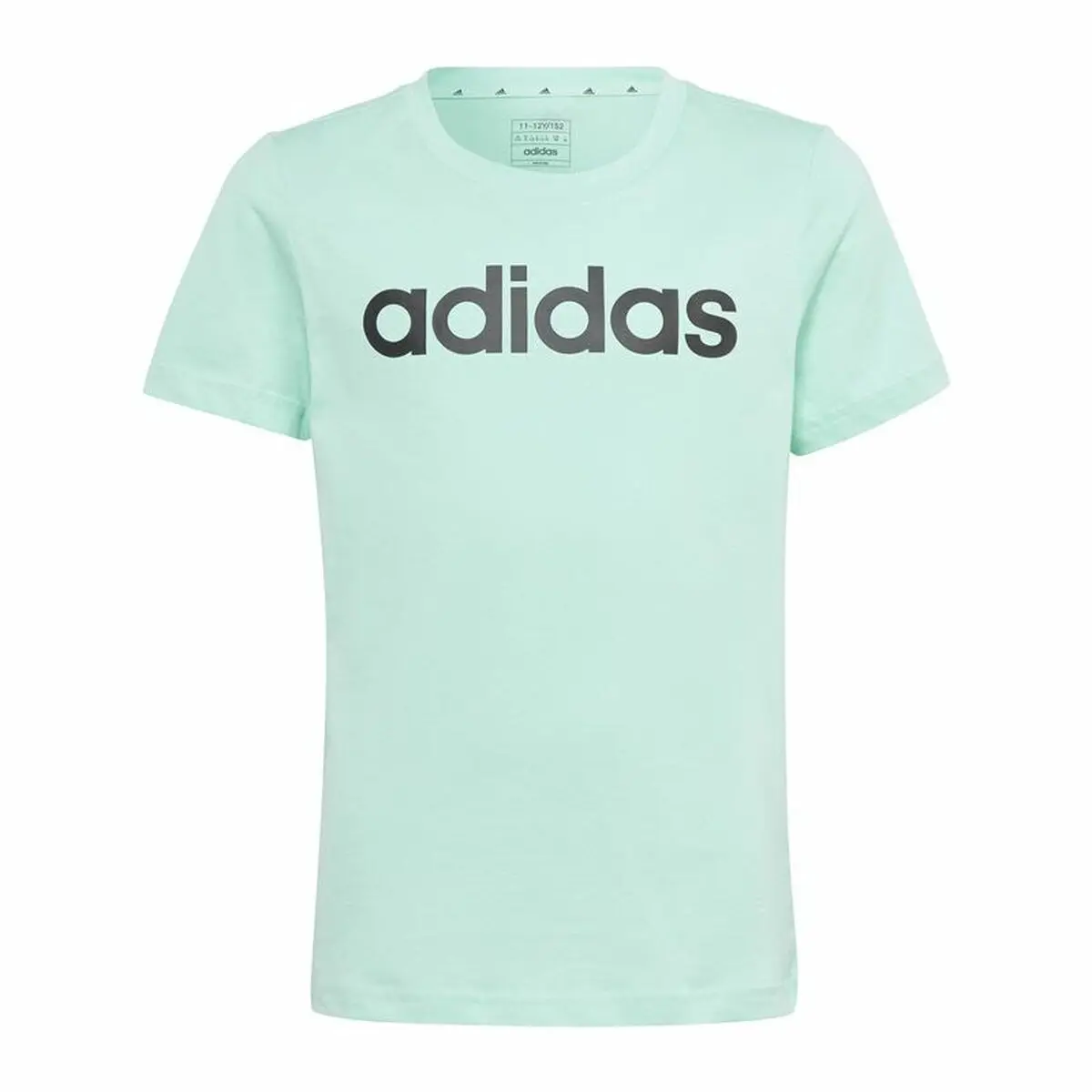 Maglia a Maniche Corte per Bambini Adidas Linear Logo Verde Acquamarina