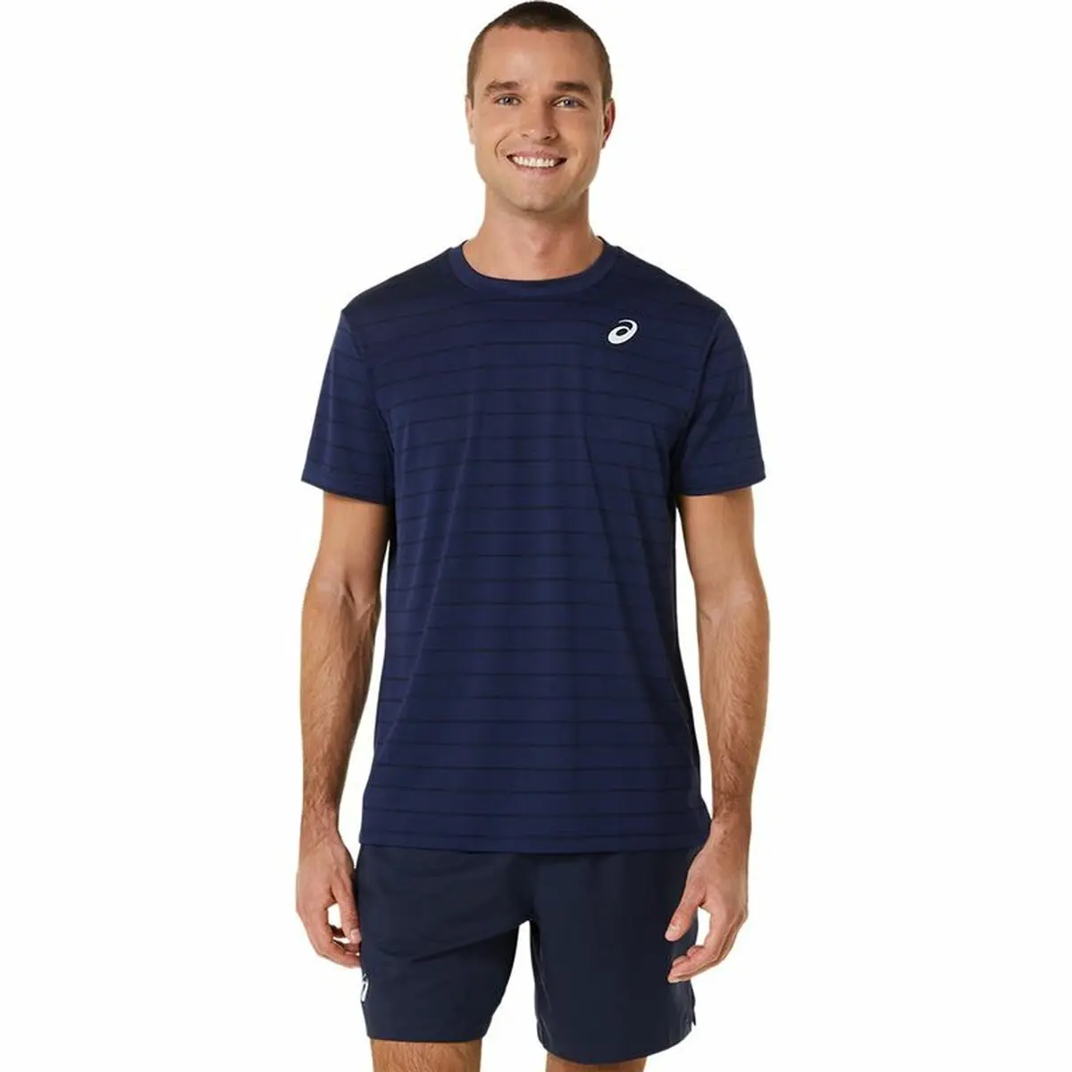 Maglia a Maniche Corte Uomo Asics Court Blu Marino Tennis