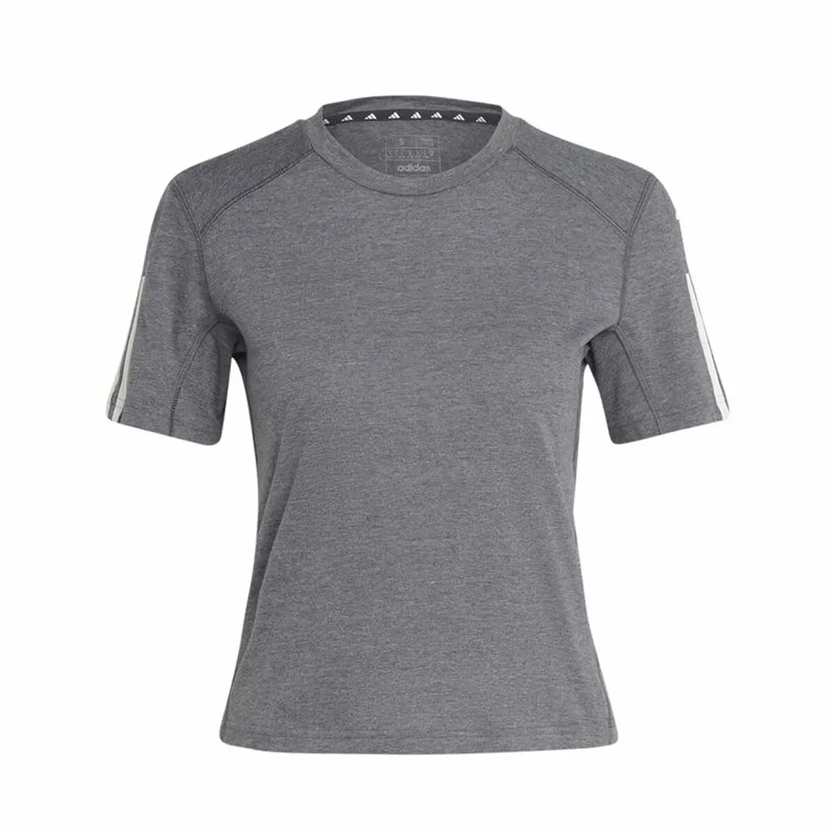 Maglia a Maniche Corte Donna Adidas 3 stripes Essentials Grigio chiaro