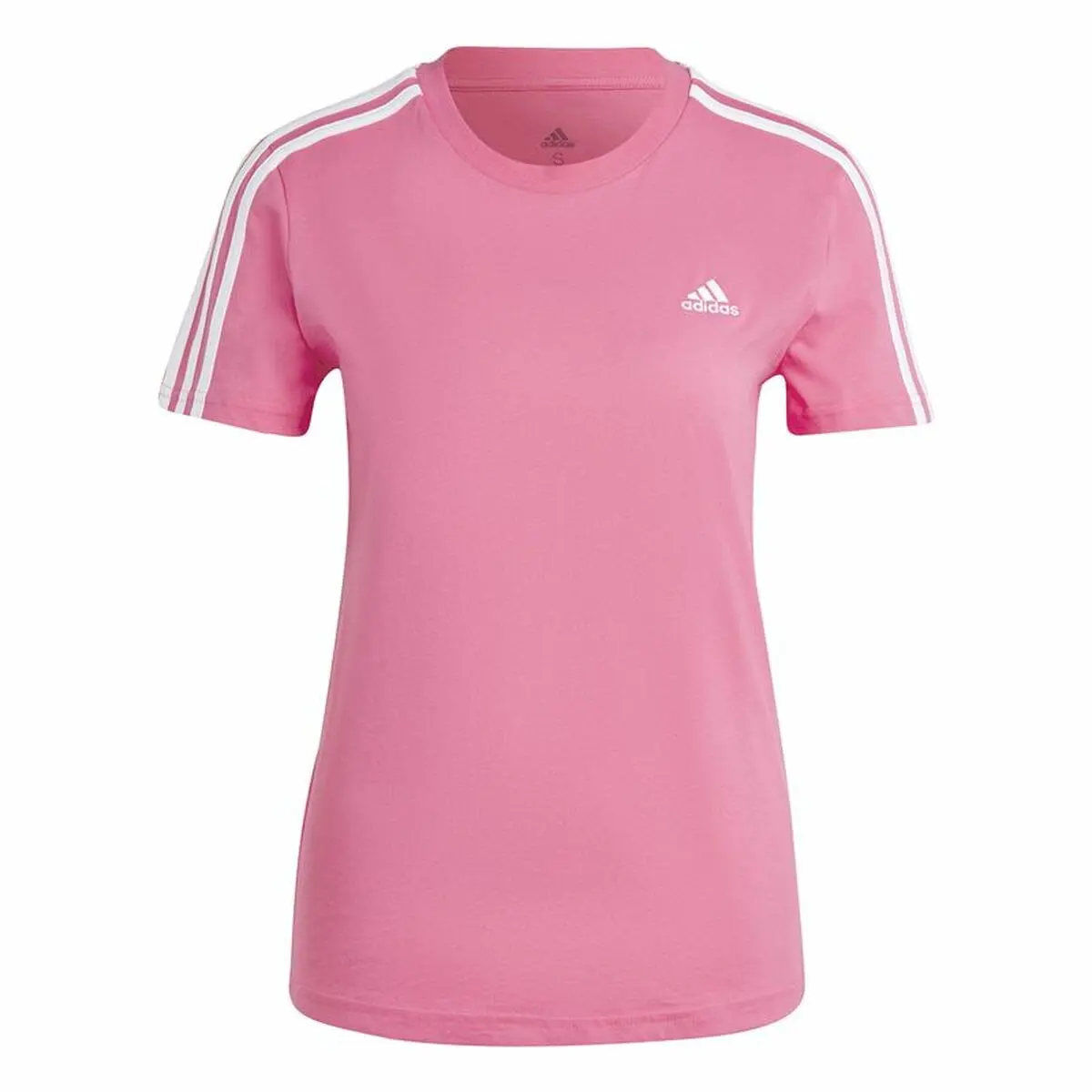 Maglia a Maniche Corte Donna Adidas 3 stripes Rosa