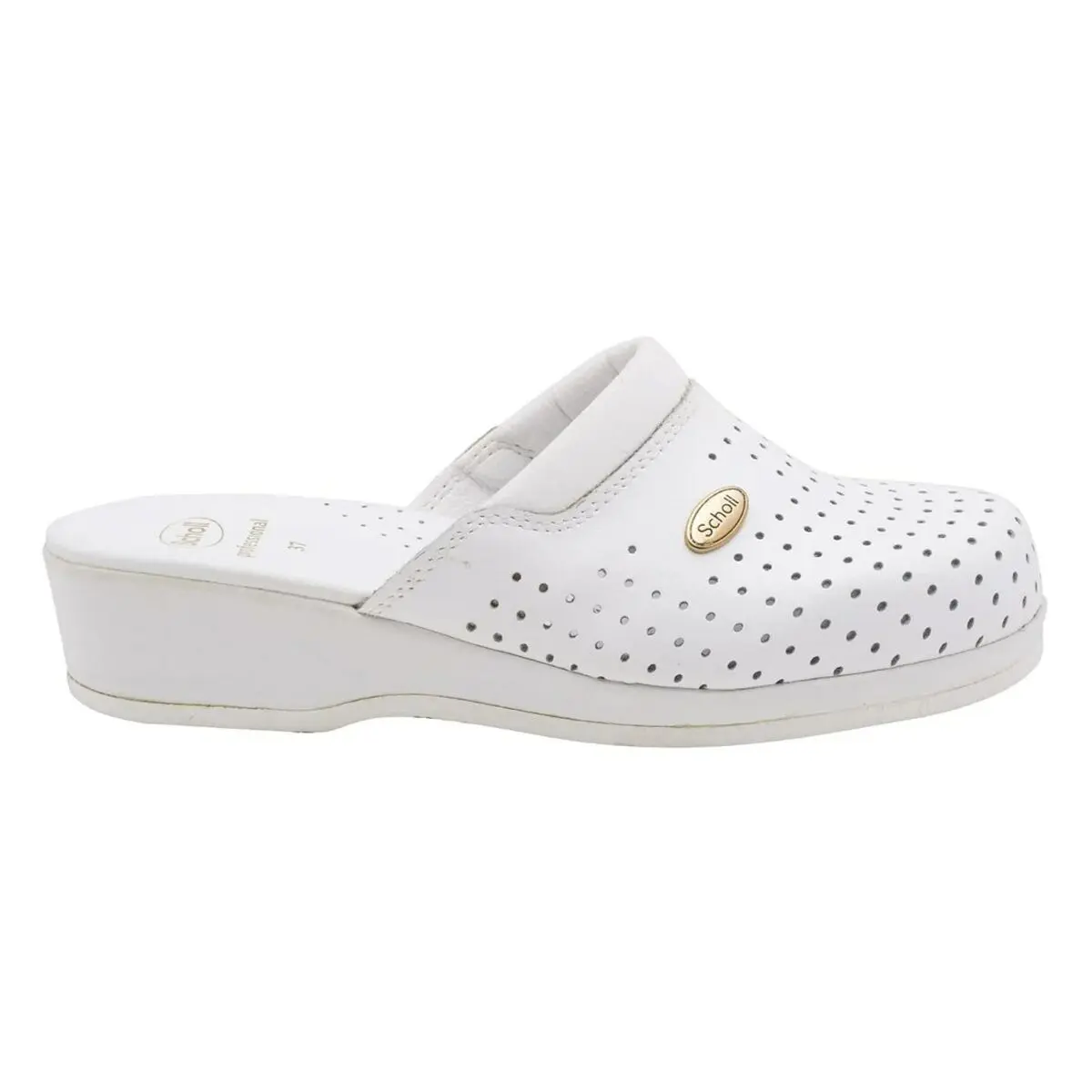 Zoccoli Scholl Clog Backguard Bianco