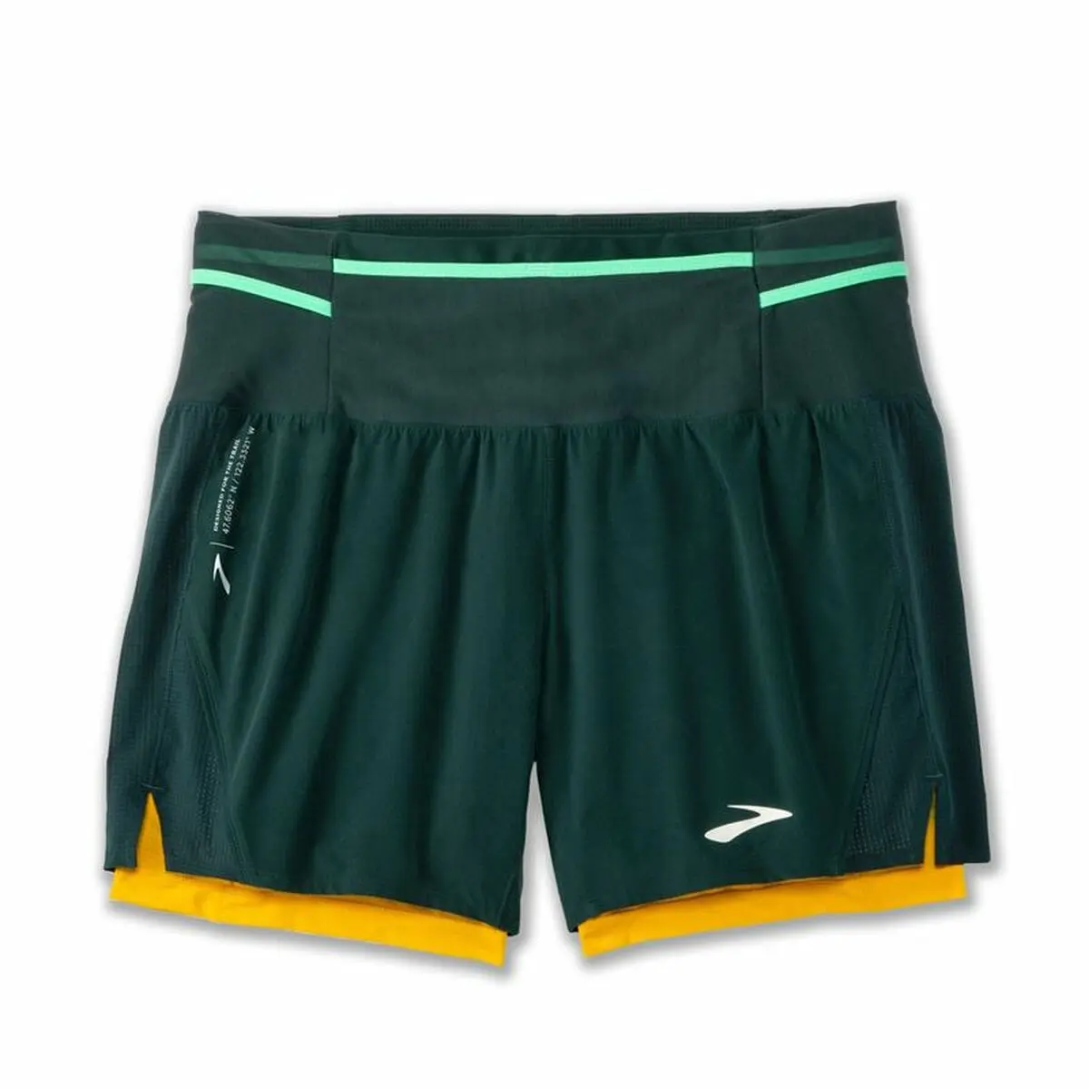 Pantaloni Corti Sportivi da Uomo Brooks High Point 5" 2-in-1 Verde