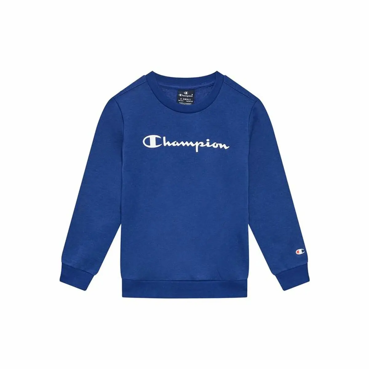 Felpa con Cappuccio Bambino Champion Crewneck Azzurro Bianco