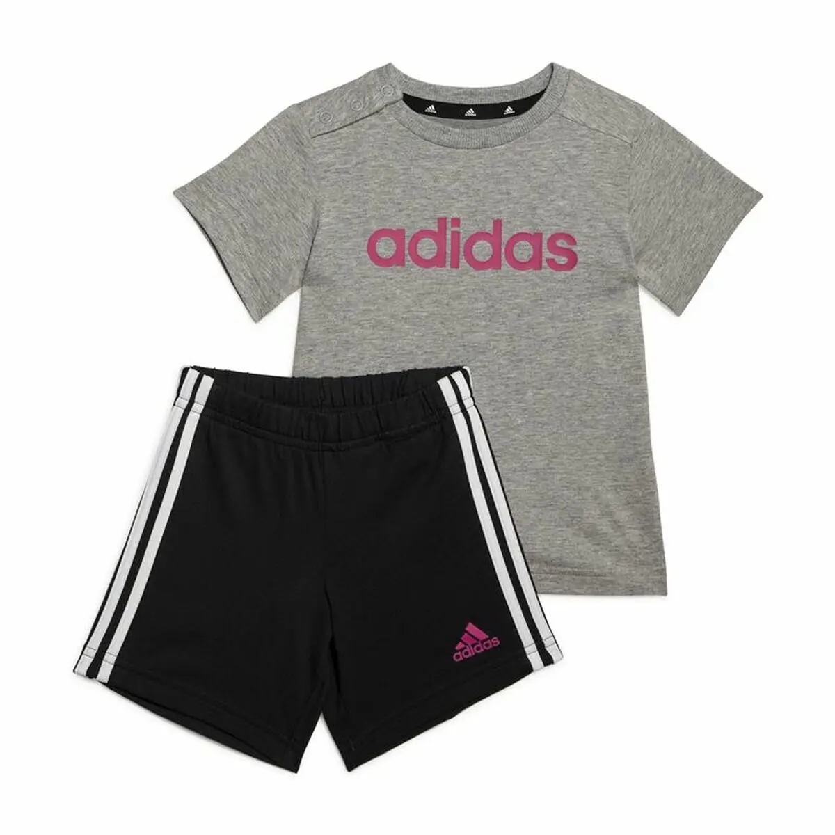 Completo Sportivo per Neonati Adidas Essentials Lineage Grigio scuro