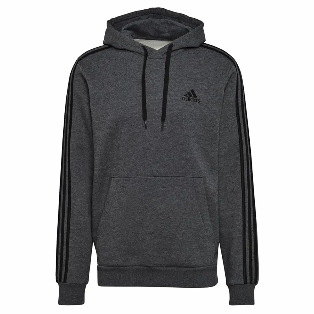 Felpa con Cappuccio Uomo Adidas 3 Stripes Grigio chiaro