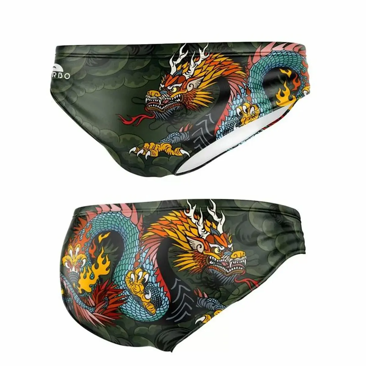 Slip da Uomo Turbo Comic-Dragon Nero Verde scuro