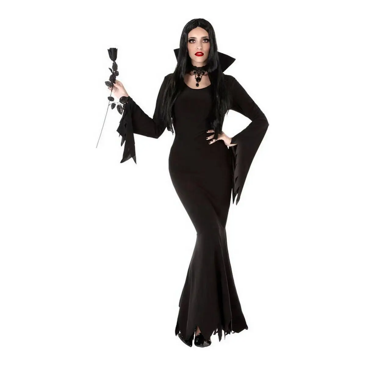 Costume per Adulti Nero Vampiro Donna Fantasma Sexy (1 Pezzi)