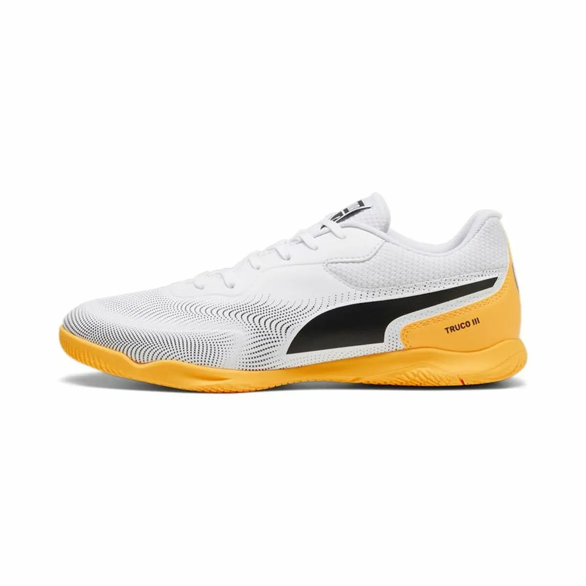 Scarpe da Calcio a 5 per Adulti Puma Truco II Bianco Nero Arancio Unisex