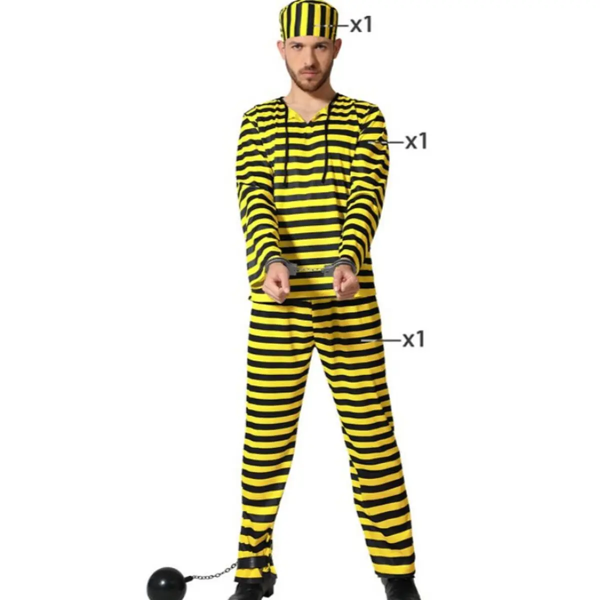 Costume per Adulti Giallo Carcerato