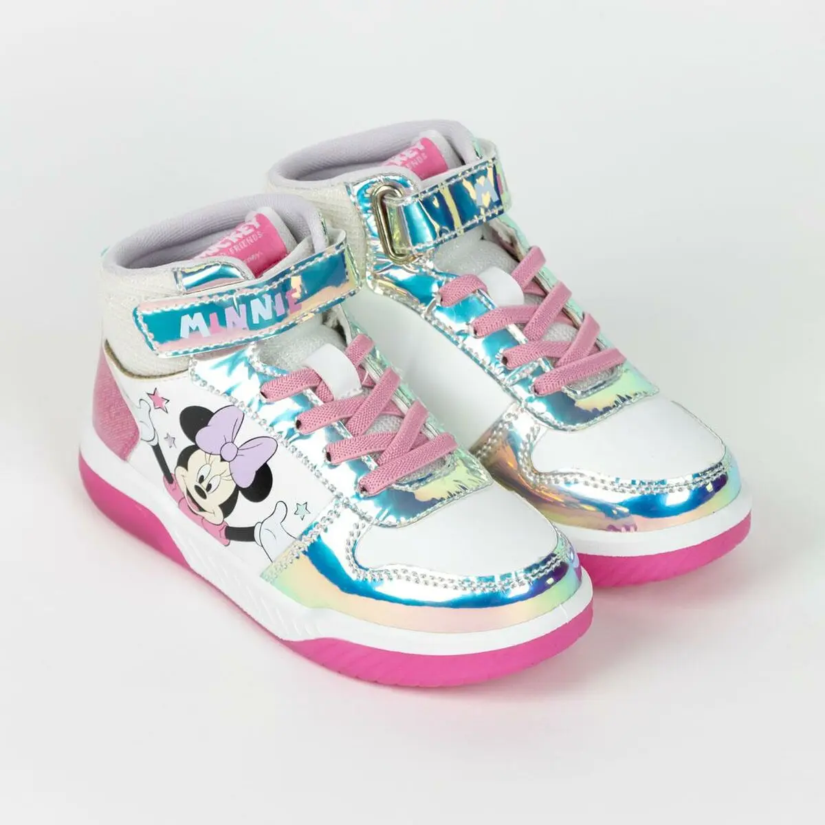 Scarpe Sportive con LED Minnie Mouse Argentato