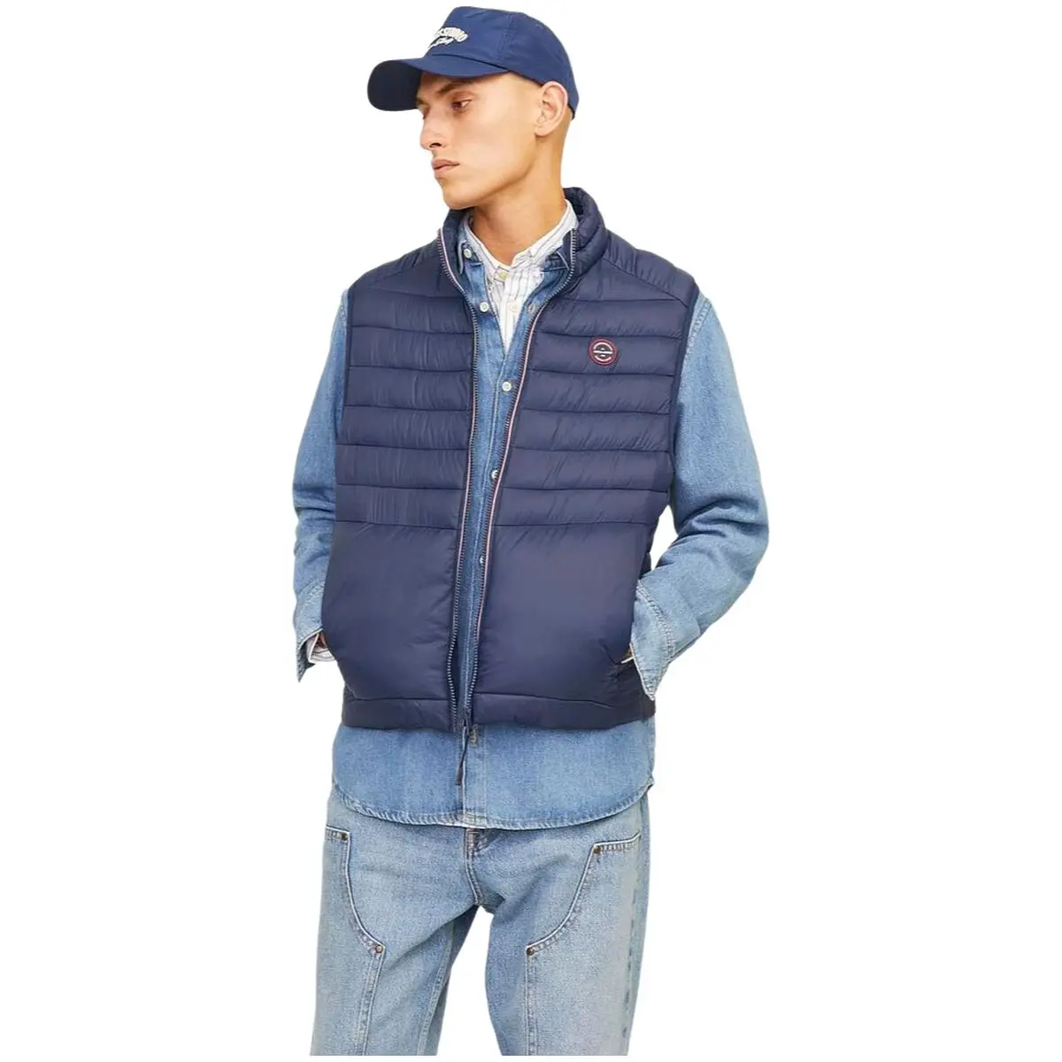 Gilet Imbottito da Uomo Jack & Jones JJESPRINT BODYWARMER COLLAR NOOS 12258457 Blu Marino