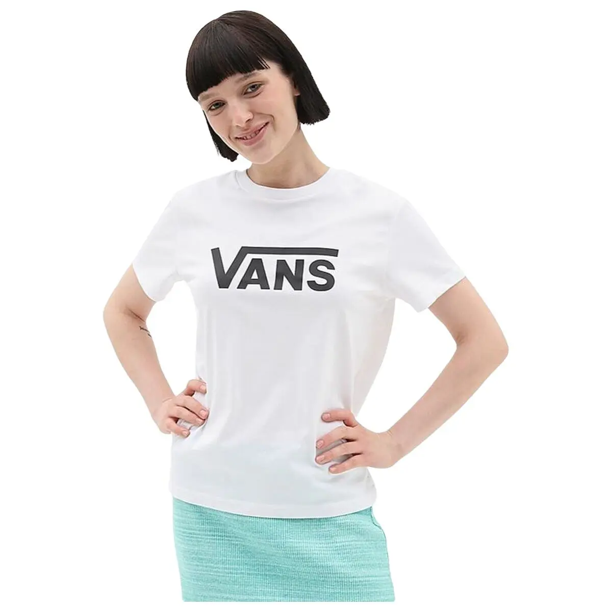 Maglia a Maniche Corte Donna Vans Drop V Ss Crew-B