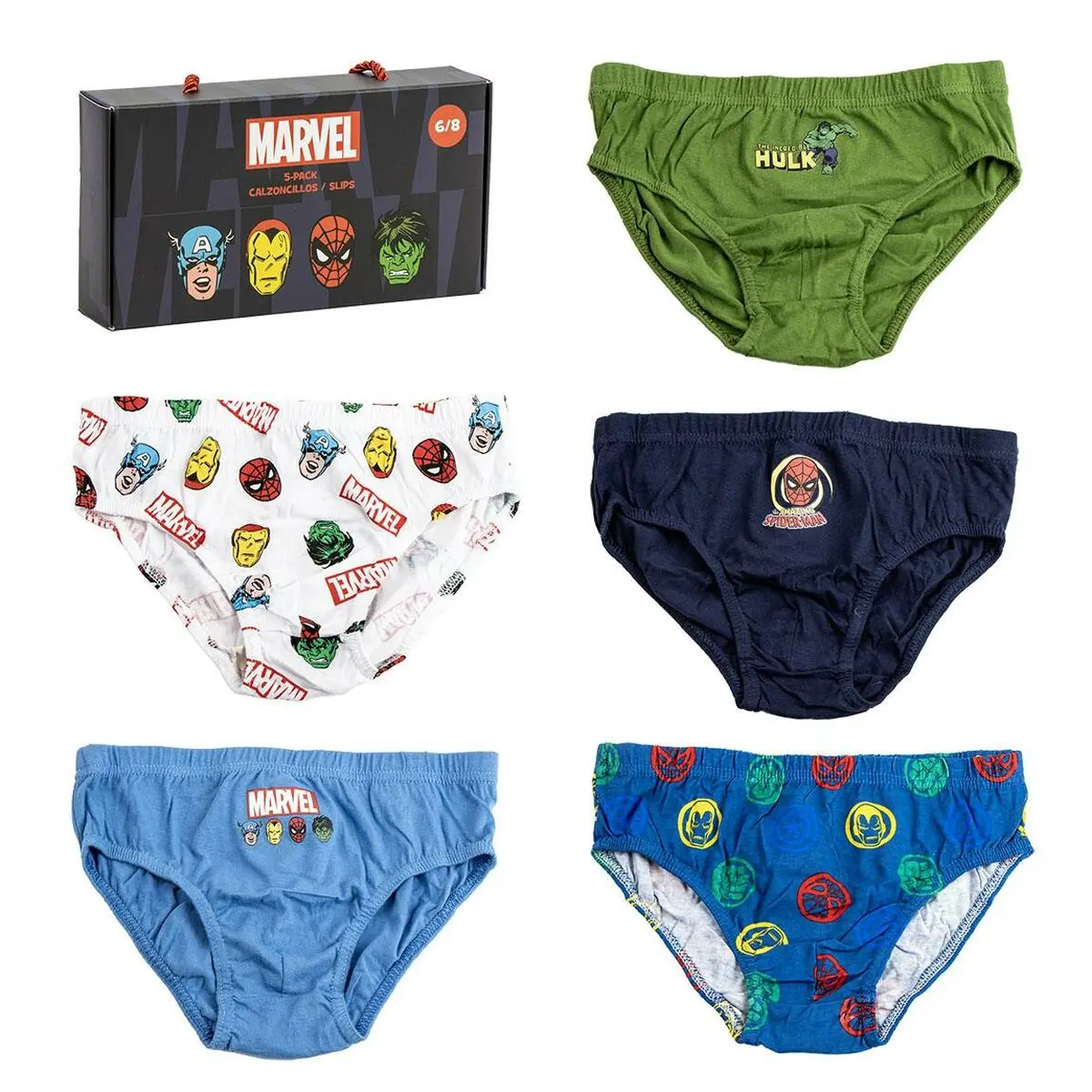 Pacco di Slip da Uomo Marvel Multicolore 5 Unità