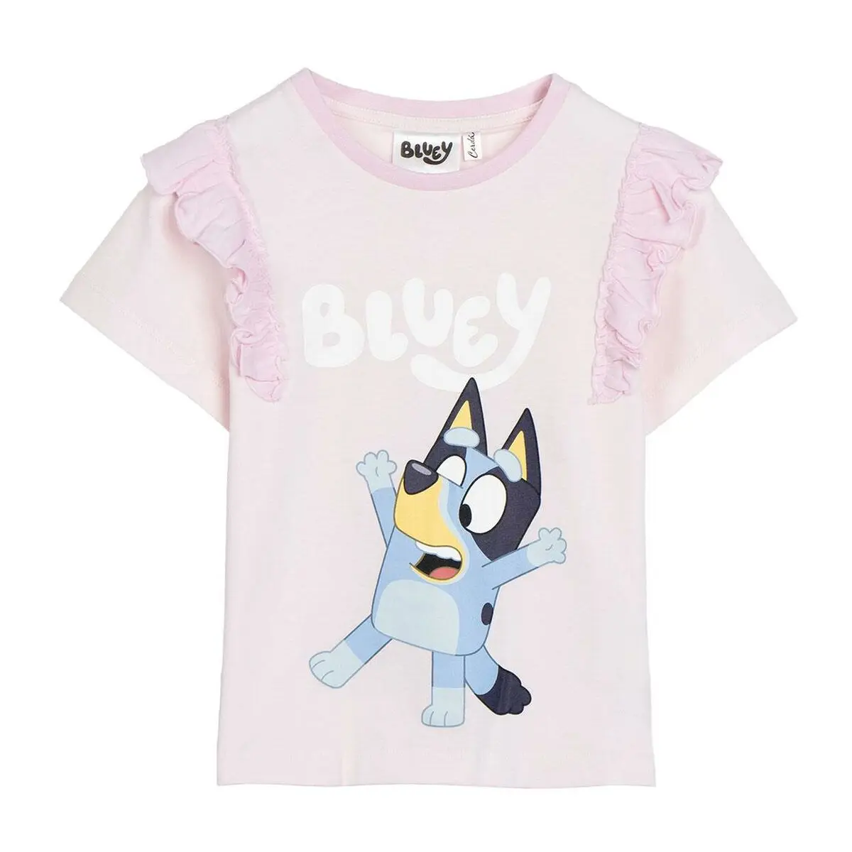 Maglia a Maniche Corte per Bambini Bluey Rosa chiaro