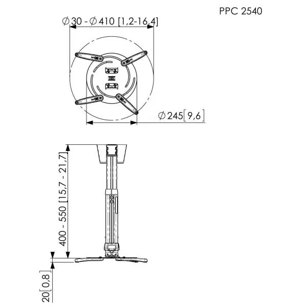 PPC2540 SUPPORTO A SOFFITTO SCOMP