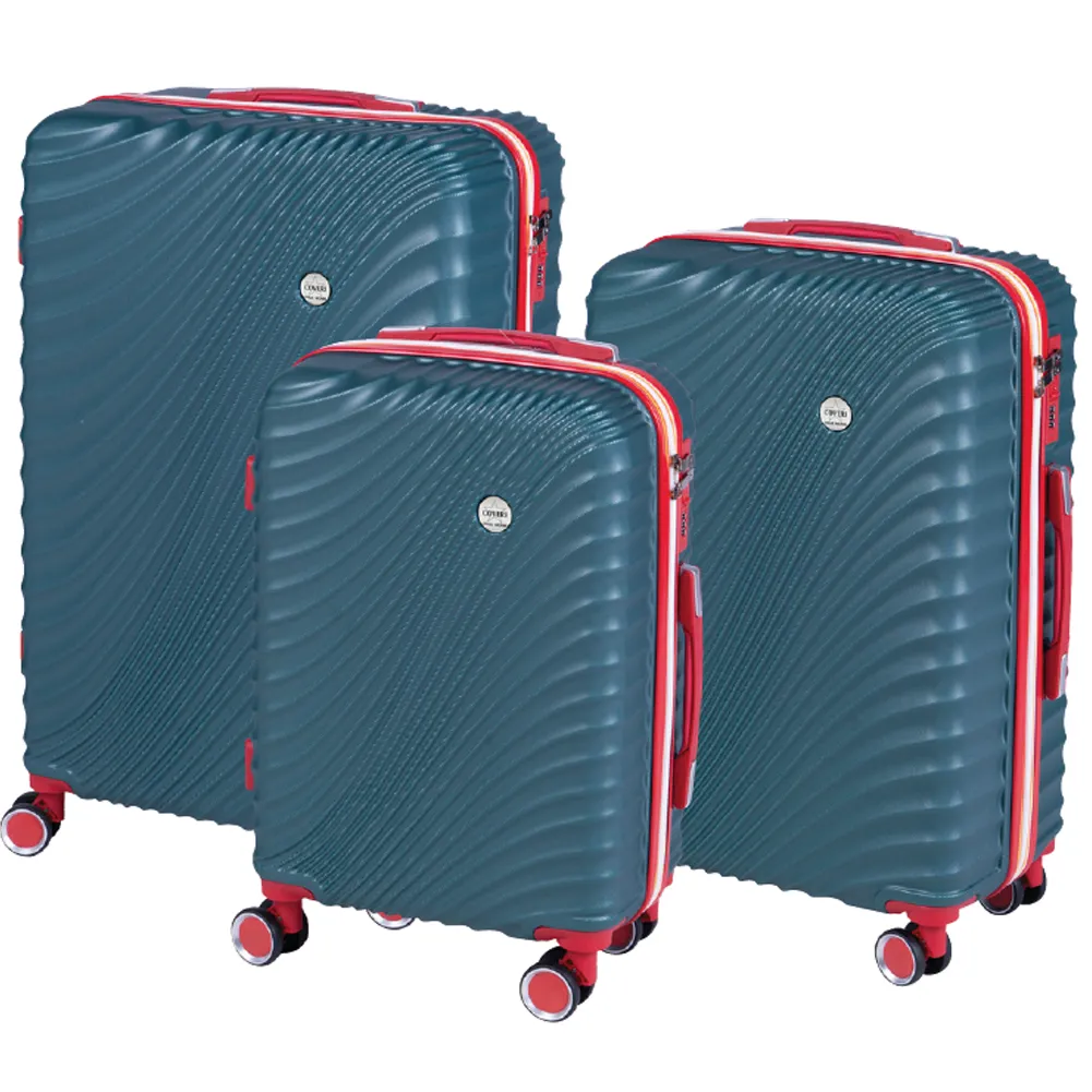 Set 3 Valigie Rigide con Ruote Easy Roll Trolley Bagaglio a Mano Viaggio Verde (1)