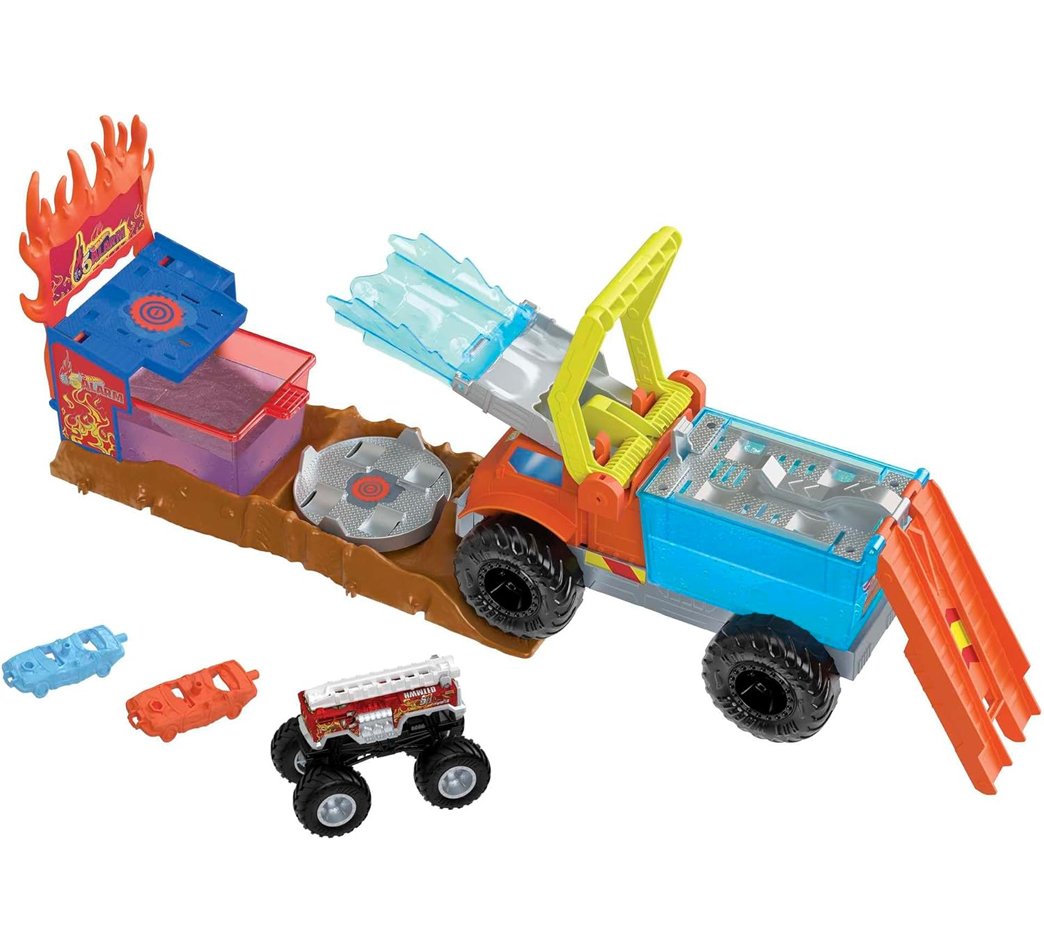 Hot Wheels Monster Trucks Playset Arena degli Scontri Missione Anti-Incendio (1)