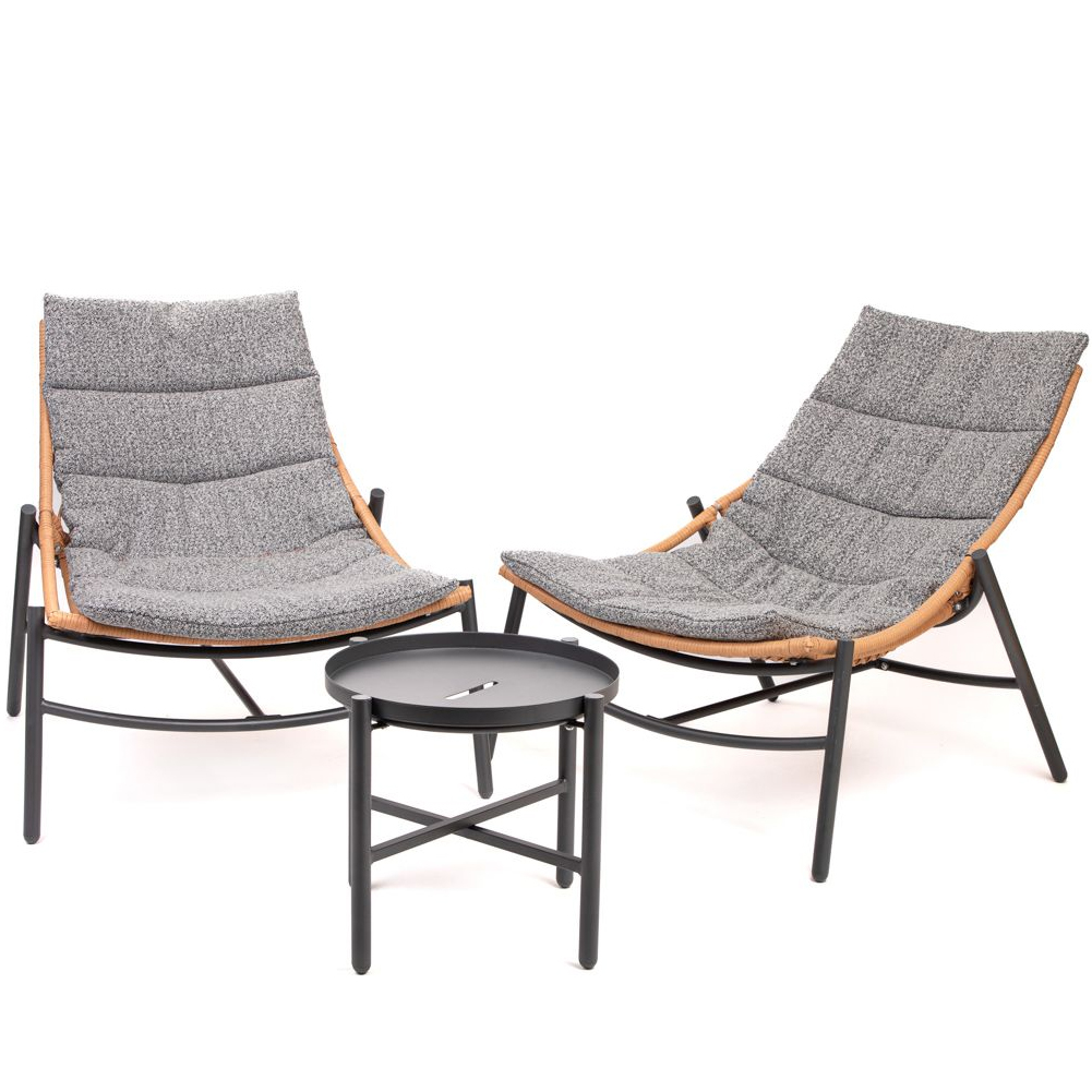 Set Tavolo e Poltrone da Esterno Mobili da Giardino Chaise Lounge in Polyrattan (1)