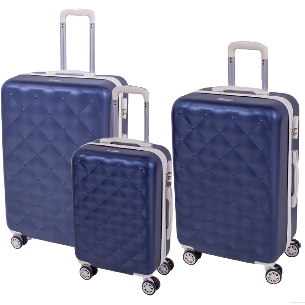 Set 3 Valigie Rigide con Ruote Easy Roll Trolley Bagaglio a Mano Viaggio Blu (1)