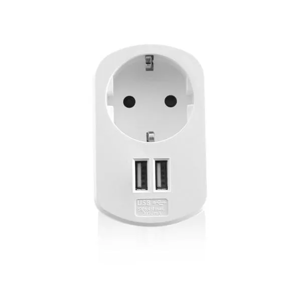 PRESA A PARETE SCHUKO  2USB