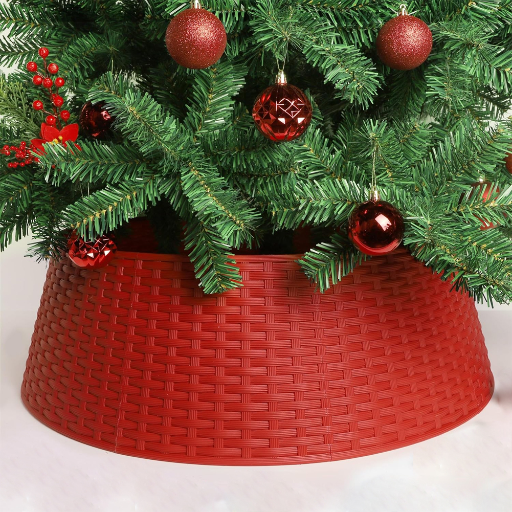 Copribase Albero di Natale Diametro 73-60 cm Rosso Decorazione Base Natalizia (1)