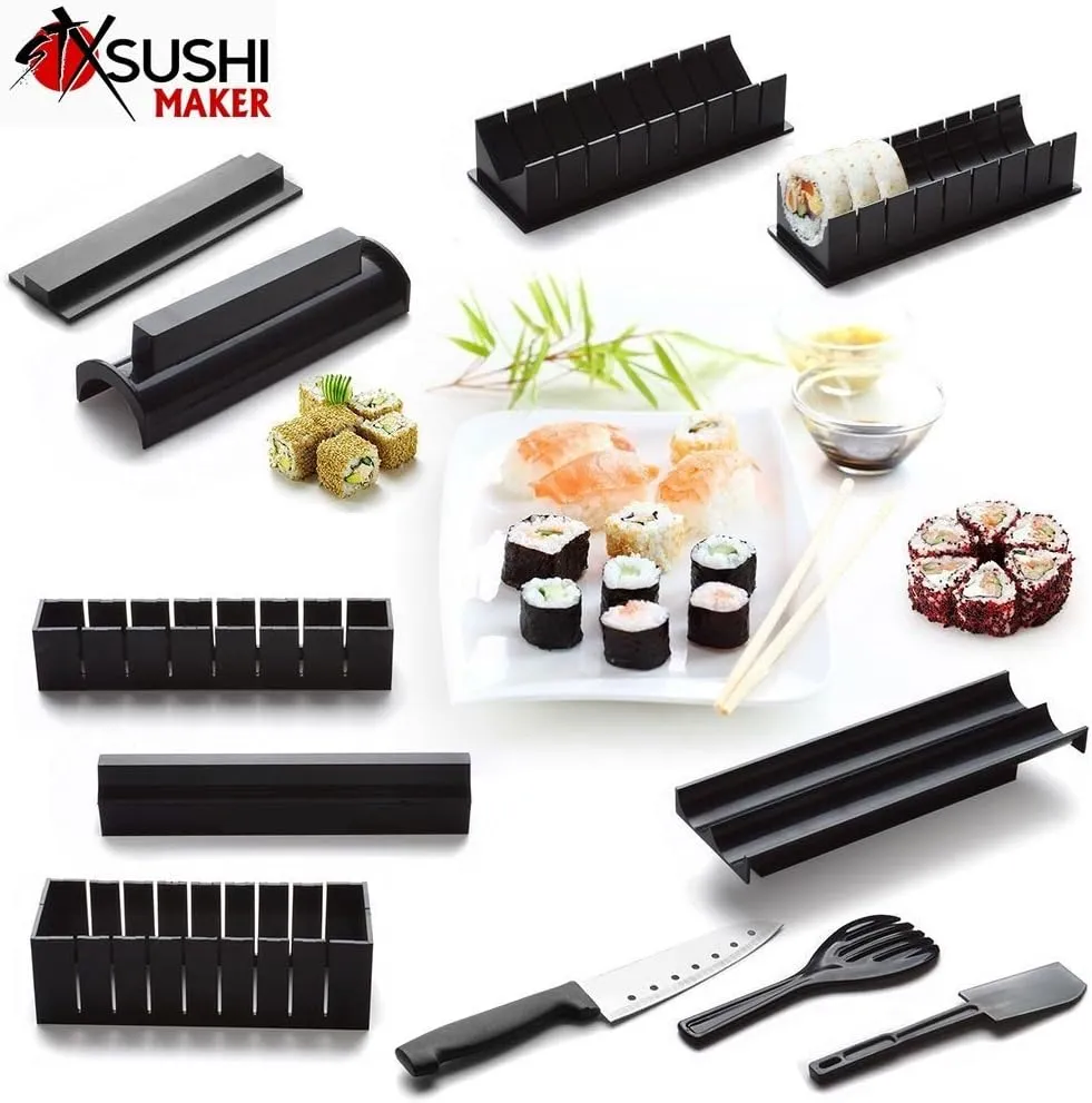 Sushi Maker Kit 11 Pezzi Stampi e Accessori Involtini per Il Sushi con Coltello (1)