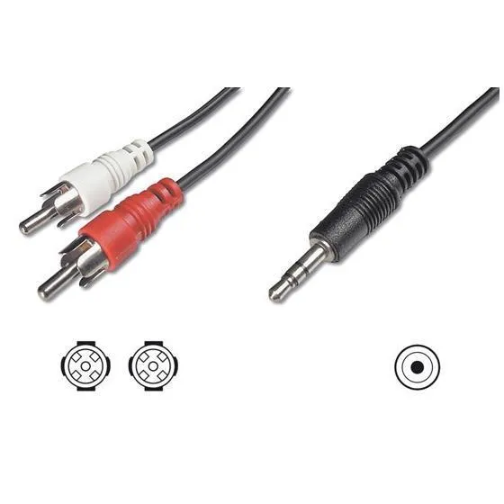 CAVO STEREO 2 RCA/ JACK 3.5 MT. 2