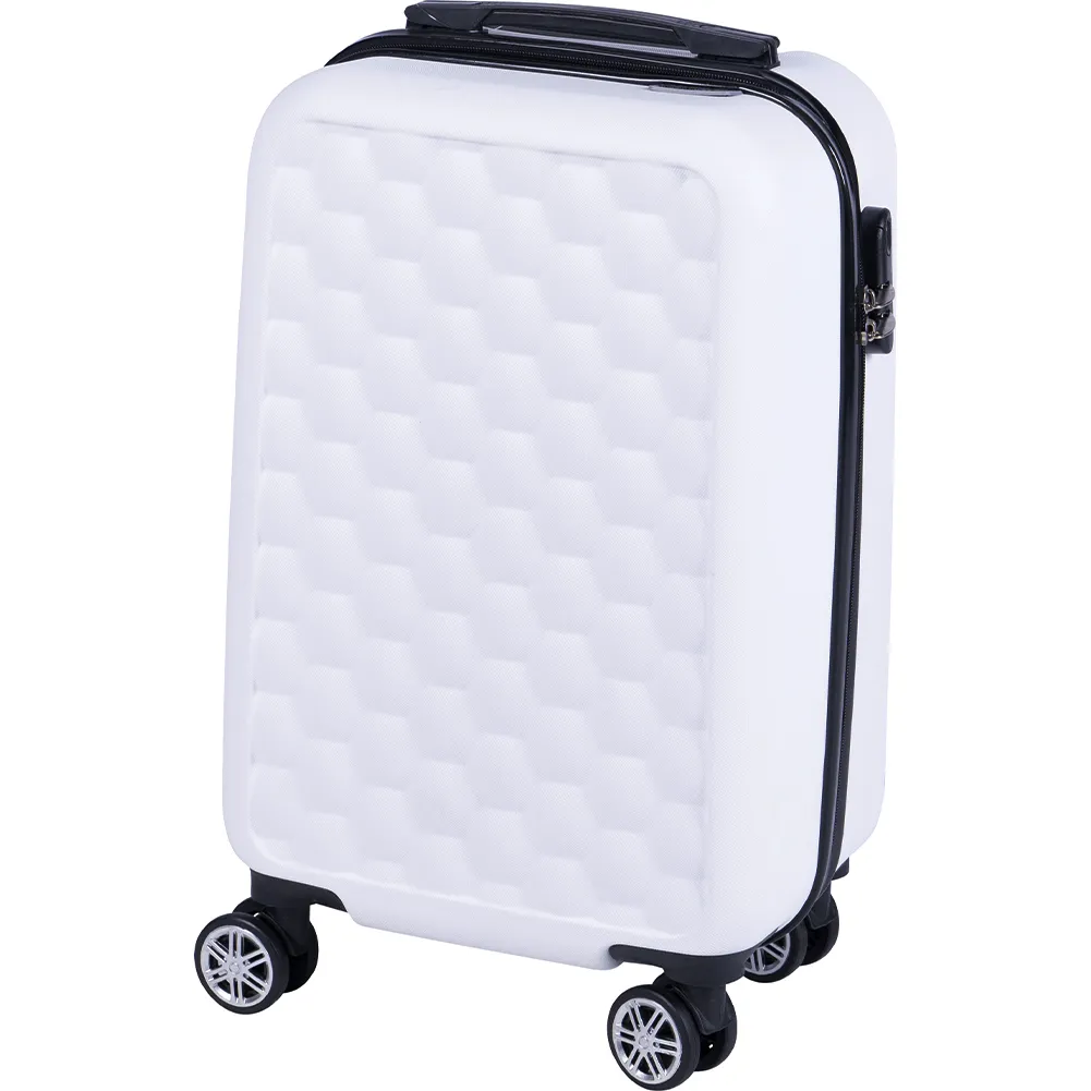 Trolley Cabina Rigido Bagaglio a Mano Bianco Maniglia Telescopica 33.5x22x55cm (1)