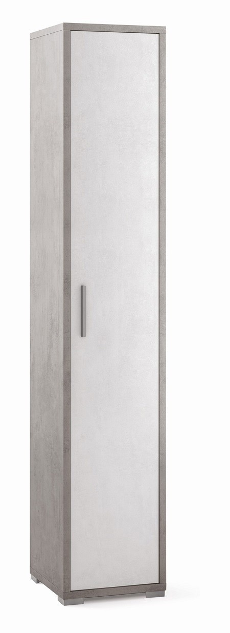 Mobile Colonna 1 Anta H199 L39 P41 Cm struttura Cemento frontale Bianco Ossido Db384k Sarmog (1)