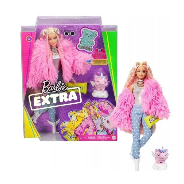 BARBIE EXTRA PELLICCIA ROSA