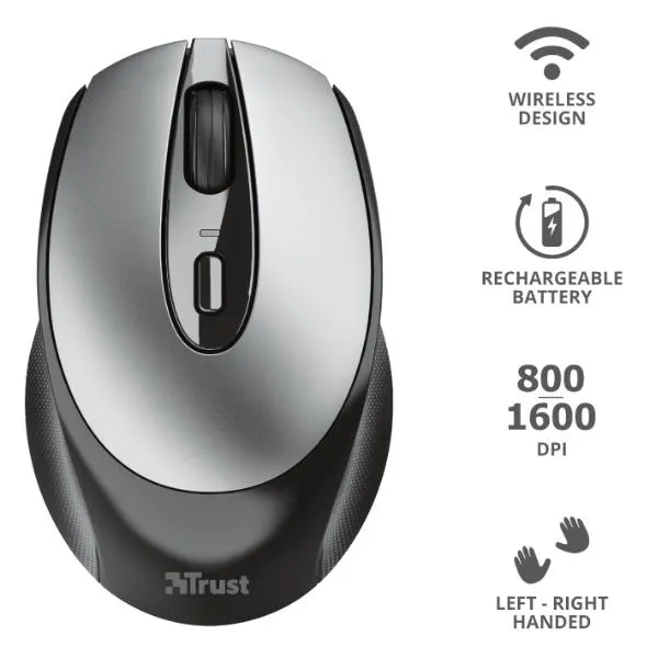 ZAYA RECHARGEABLE WIRELESS MOUSE BK