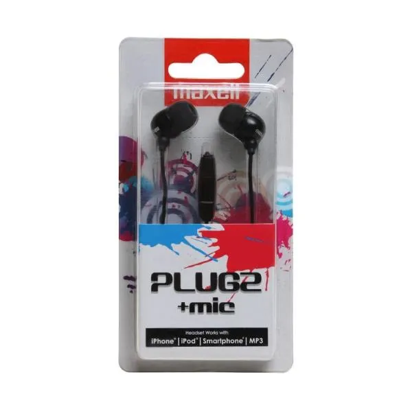 AURICOLARI MICROFONO BLACK PLUGZ  F