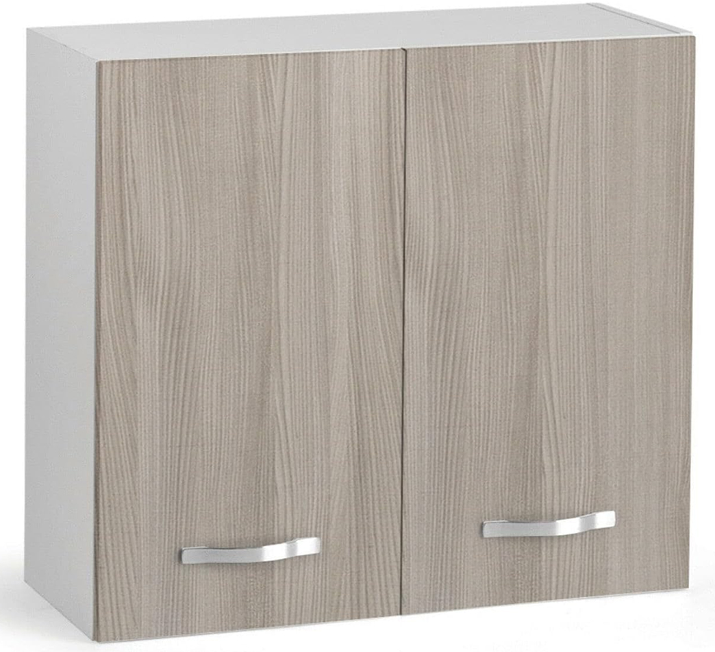 Pensile Cucina Componibile Legno Nobilitato 2 Ante 80x30x72H Bianco e Olmo (1)