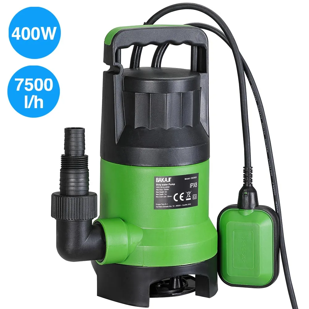 Pompa Immersione Elettropompa Sommersa Acque Scure Sporche e Chiare 400W 7000L/h (1)