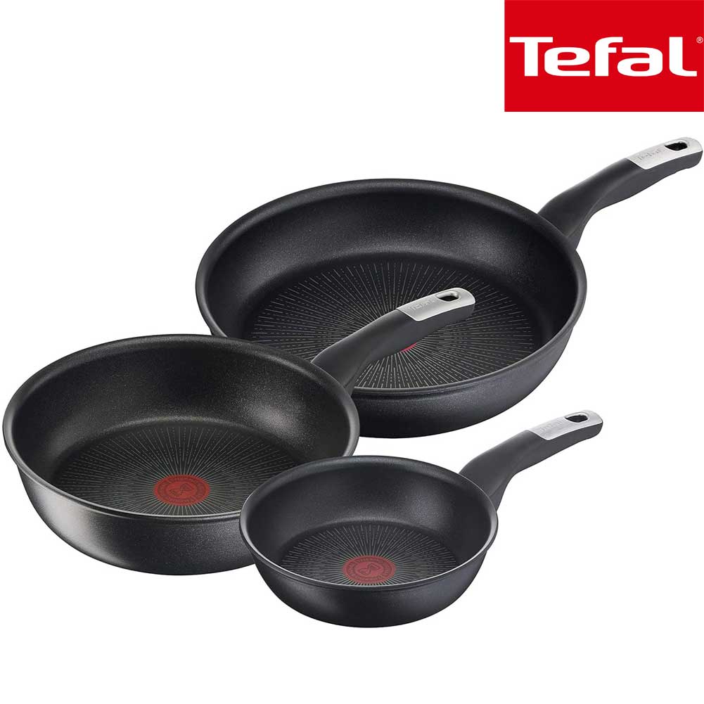 Tefal Unlimited Set di 3 padelle da 24/28 cm e pentola wok da 28 cm Antiaderente (1)