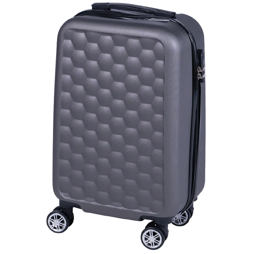 Trolley Cabina Rigido Bagaglio a Mano Grigio Maniglia Telescopica 33.5x22x55cm (1)