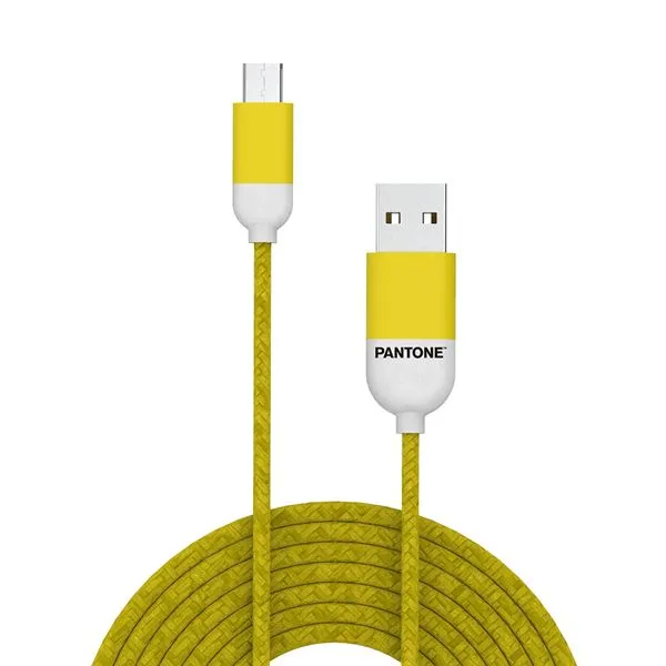 PANTONE MICROUSB CABLE 1.5MT YELLOW