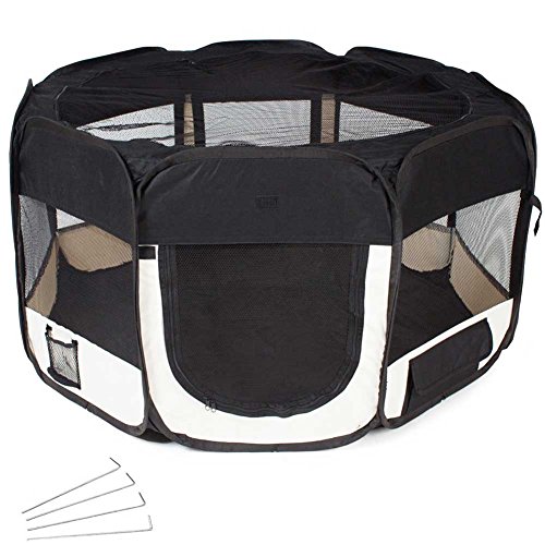 Tenda Box Per Cagnolini Cuccioli Recinto Cuccia Per Piccoli Animali Pop-Up Nero (1)