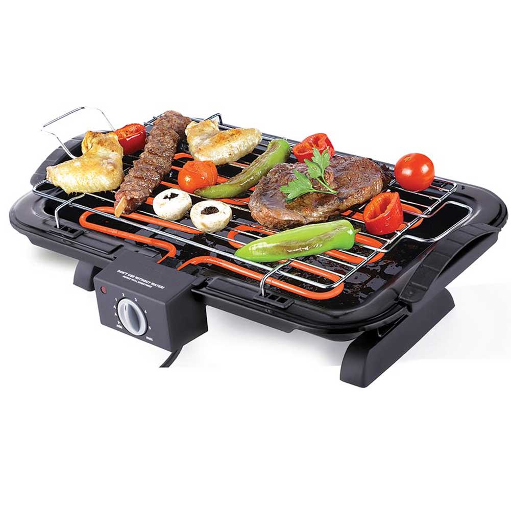 Barbecue Elettrico BBQ da Tavolo Bistecchiera Elettrica 2200W Griglia in Acciaio (1)