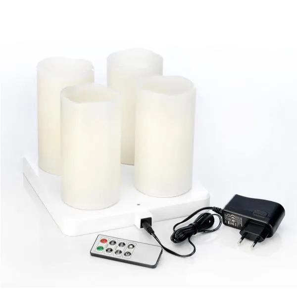 KIT 4 CANDELE LED PILLAR 220X75