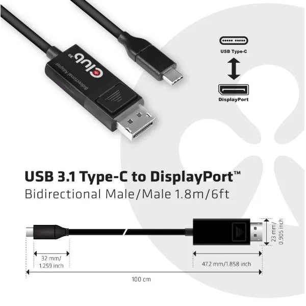 USB-C TO DP 1.4HDR 1.8M CABLE