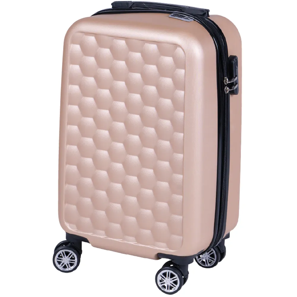 Trolley Cabina Rigido Bagaglio a Mano Oro con Maniglia Telescopica 33.5x22x55cm (1)